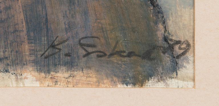 Kalle Eskola, sekatekniikka, signeerattu ja päivätty -79.