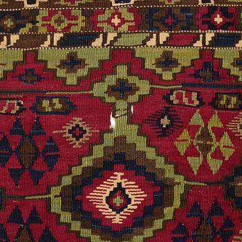 An antique part metal Malataya kilim, The Ottoman Empire, ca 340 x 153 cm.