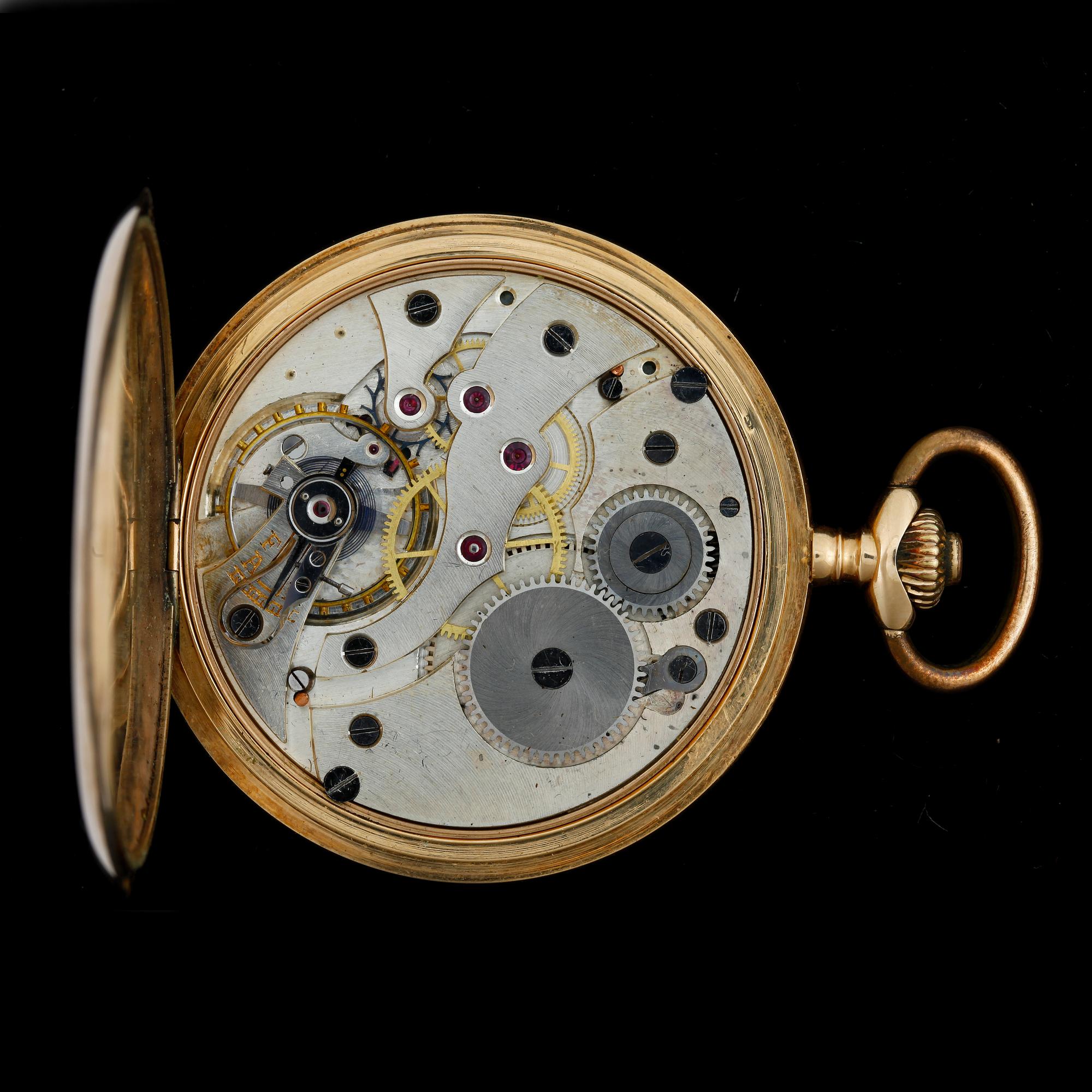 FICKUR, herr, savonett, 14k guld, 1930-tal. Vikt 73,4g.