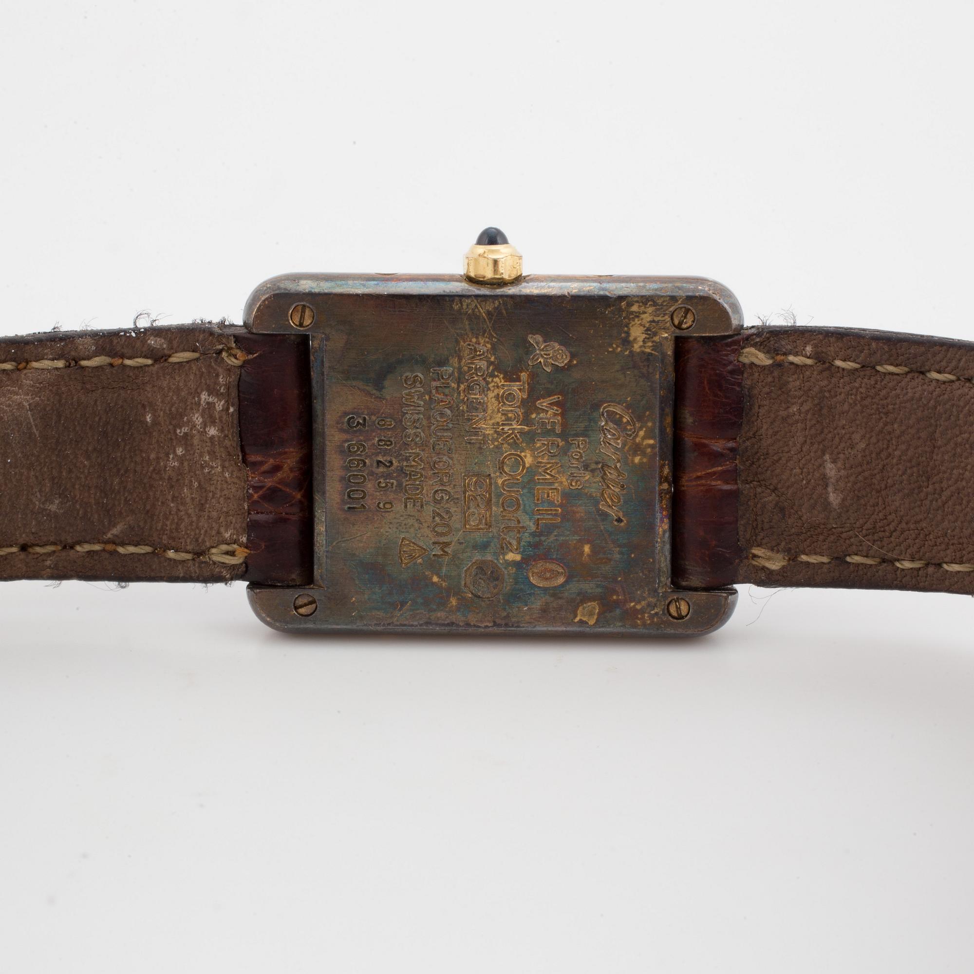 must de CARTIER, Tank, armbandsur, 20,5 x 20,5 (28) mm,