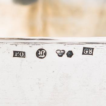 Two sterling silver bowls, Gustav Jansson 1955, 1960, and eight similar silver punsch cups, GAB and CGH 1933-41. Sweden.