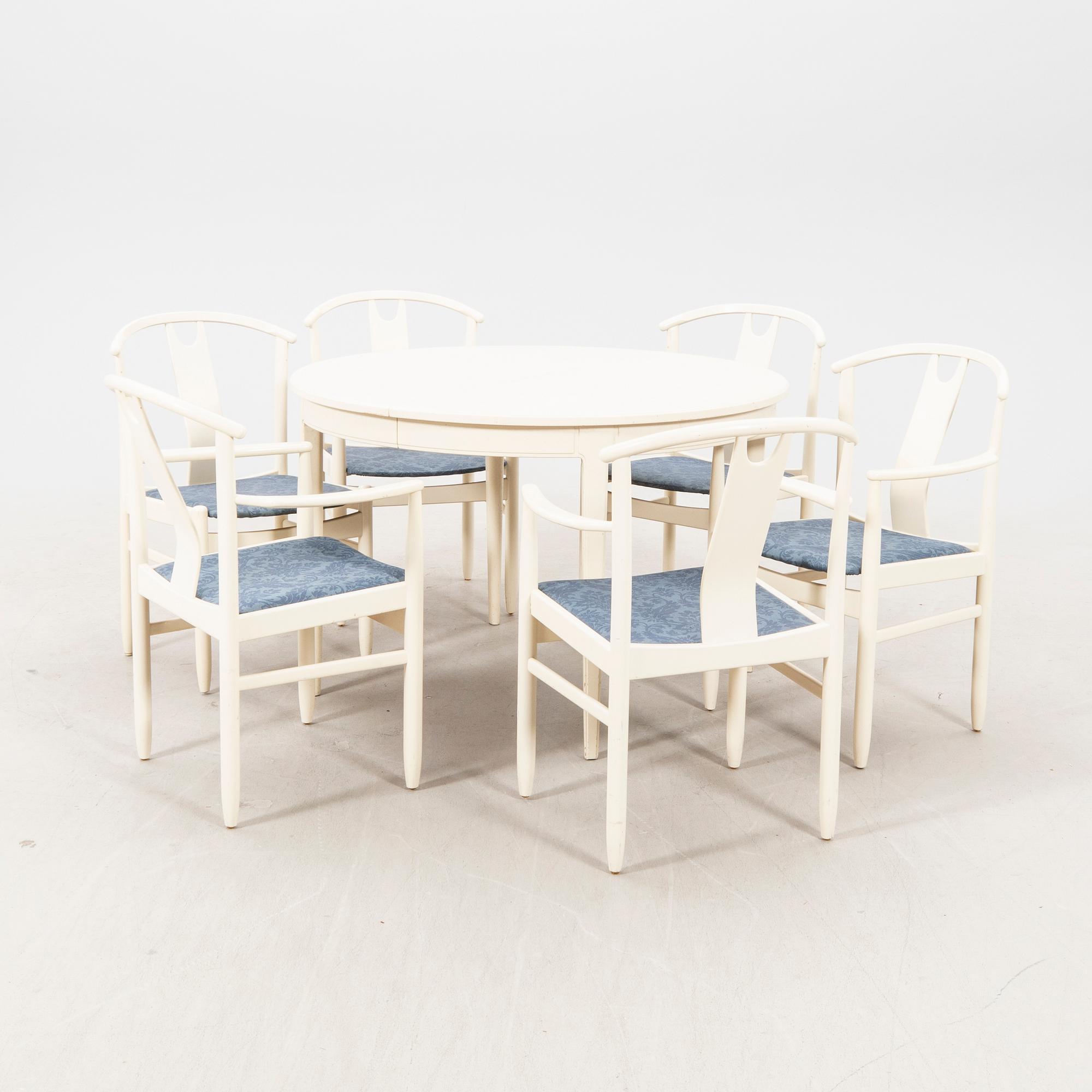Sven Engström & Gunnar Myrstrand dining group 7 dlr Bodfors mid-20th century.