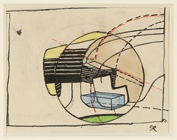 Sten Eklund, watercolour & ink, signed SE.