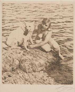 ANDERS ZORN, etching, 1917, signed in pencil.