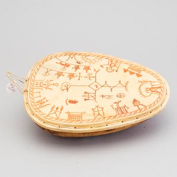 A ceremonial sami drum by THL-slöjd.