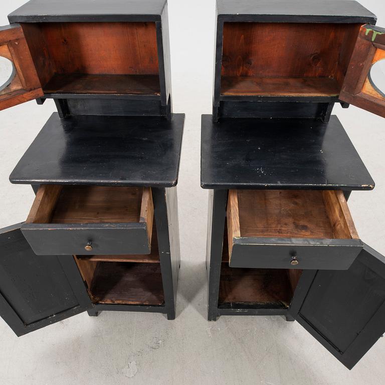 A pair of painted bedside tables first half of the 20th century.