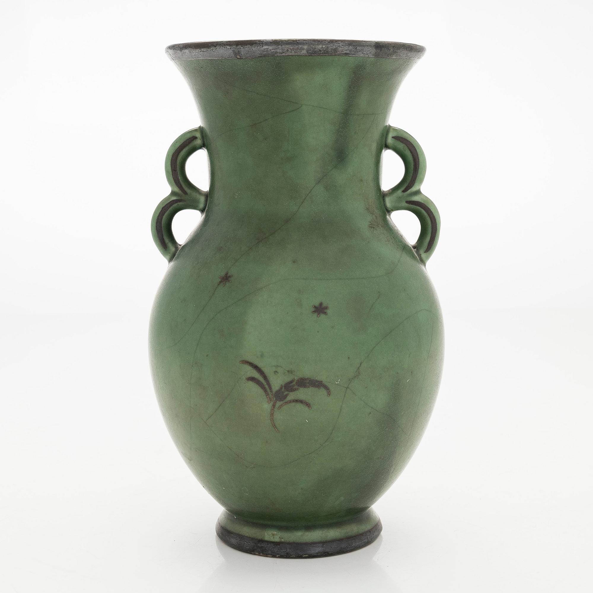 Liisa Hallamaa (Larsen), maljakko, keramiikka, signeerattu LL Arabia.