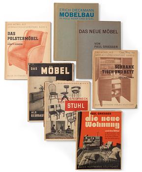 676. PAUL GRIESSER, ADOLF G. SCHNECK och ERICH DIECKMANN. 7 vol, bl.a. 'Der Stuhl'.