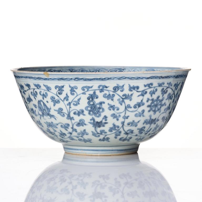 A blue and white bowl, Ming dynasty (1368-1644).