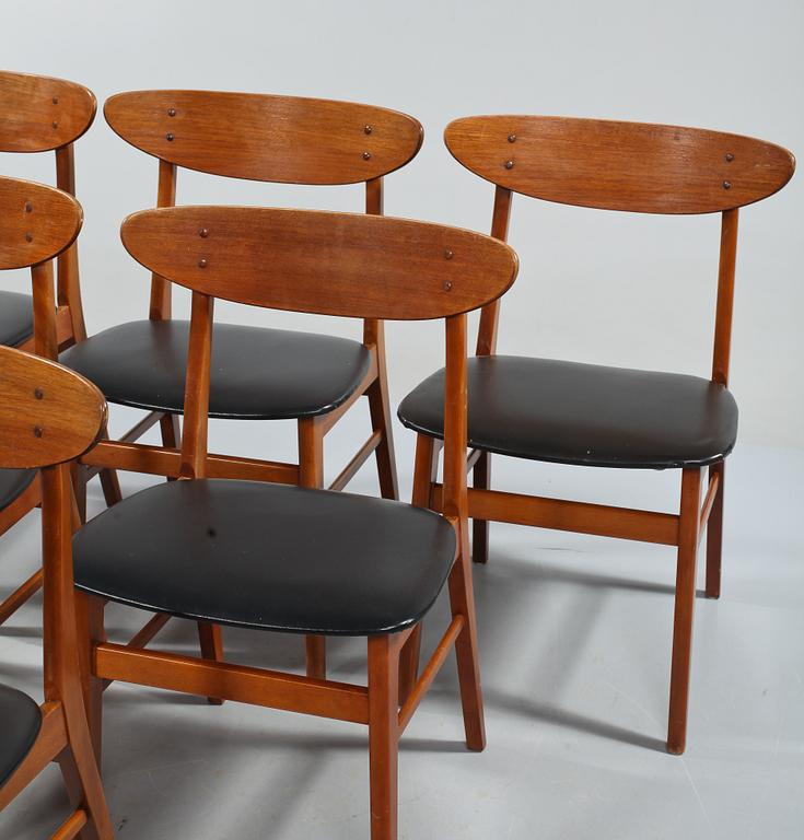 STOLAR, 6 st, Farstrup Möbelfabrik, Danmark, 1950/60-tal.