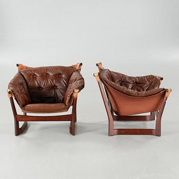 Three "Trega" lounge chairs, designed by Tormod Alnæs for Sørliemøbler, second half of the 20th century.