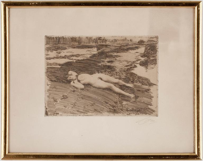 ANDERS ZORN, etsning. Sign.