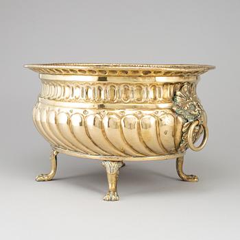 A 19th century brass jardiniere.