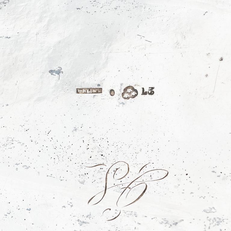 A Swedish 19th century silver sugar-casket, marks of Henrik Christoffer Klint the younger, Stockholm 1817.