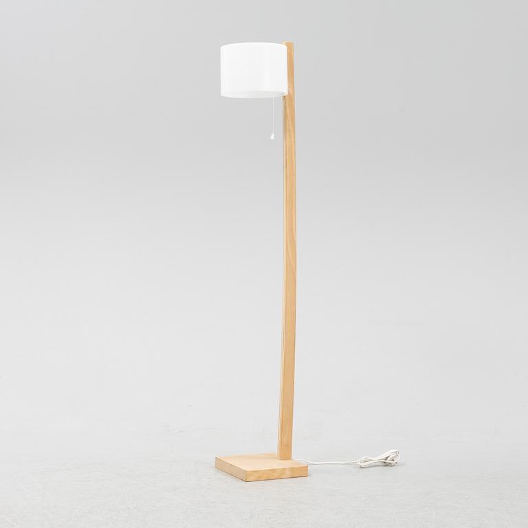 A beech and acrylic floor light, Luxus, Vittsjö.