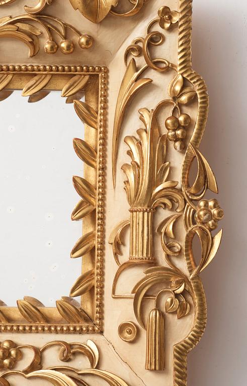 Dagobert Peche, a lacquered and gilded mirror executed by frame maker Max Welz, Vienna for the Wiener Werkstätte, Austria ca 1922.