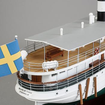 FARTYGSMODELL, 2000-tal. Föreställande Wilhelm Tham, i trafik på Göta Kanal.