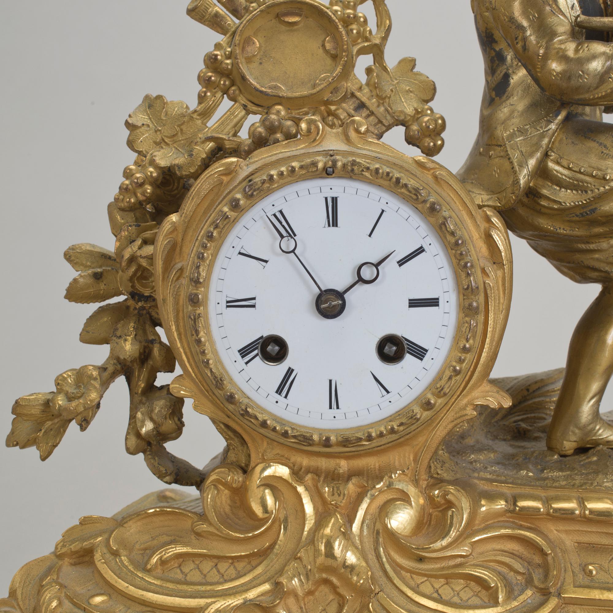 BORDSPENDYL, Phillipe Mourey, Frankrike. nyrokoko, 1800-talets andra hälft. Möjligen daterad 1860.