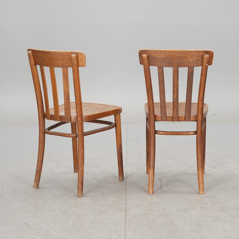 KARMSTOL SAMT STOLAR, 3 delar. Thonet samt J&J Kohn, 1900-talets första hälft.
