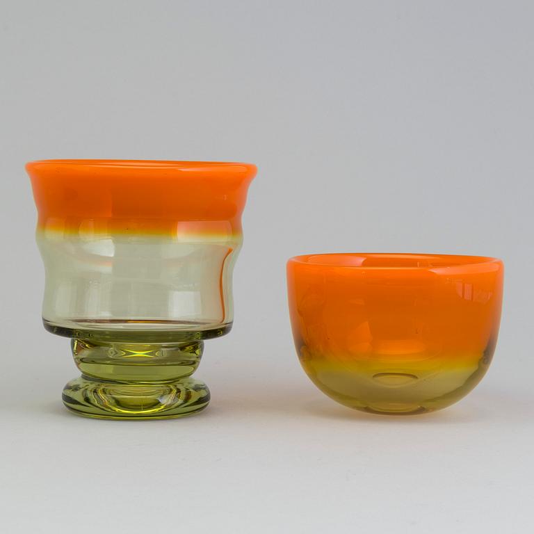 EVA ENGLUND, vas samt skål, glas, Pukeberg, design Eva Englund.