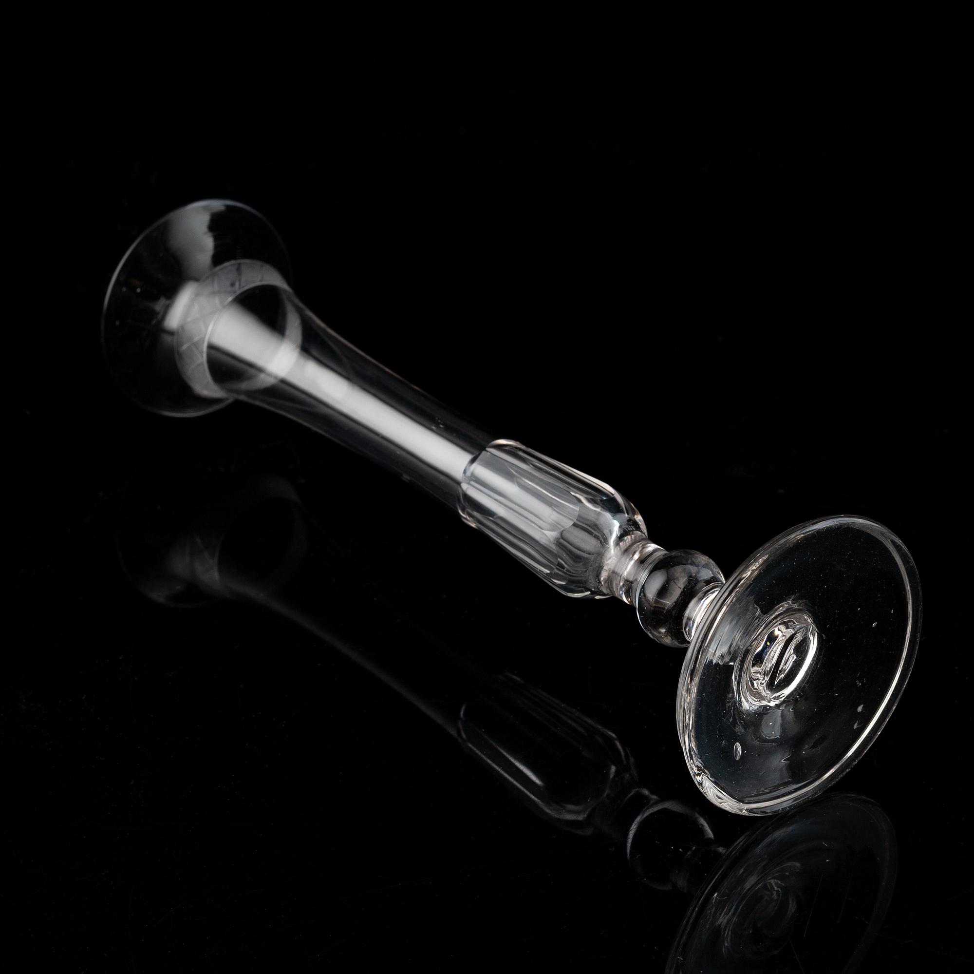 A set of nine early 19th century champagne flutes.