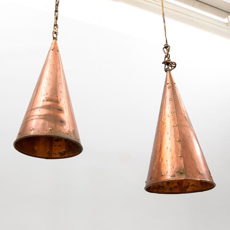 Ceiling lamps, a pair by ES Horn Aalestrup, Denmark, late 20th century.