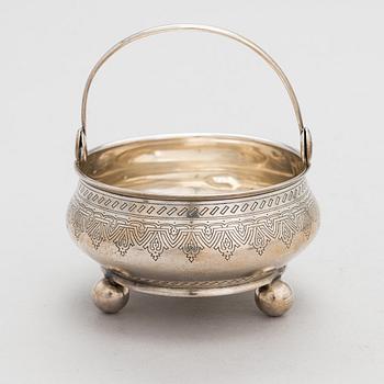 A Russian Pan-Slavic silver sugar bowl, maker's mark of Alexander Fuld, Moscow 1884.