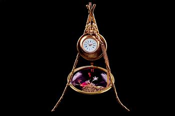 255. POCKET WATCH + STAND.