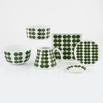 Stig Lindberg, servisdelar, 12 st, flintgods, "Berså", Gustavsberg, 1961-74.