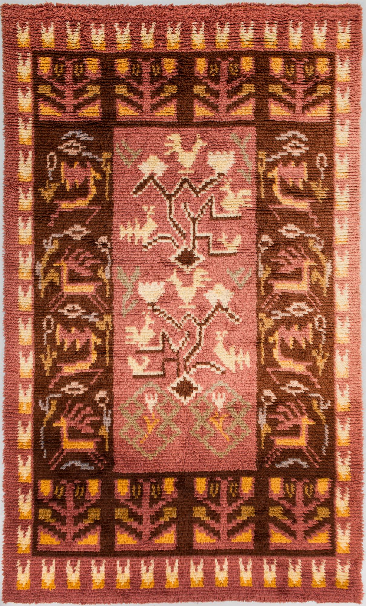 Impi Sotavalta, possibly, a rya rug for Neovius. Circa 272 x 170 cm.