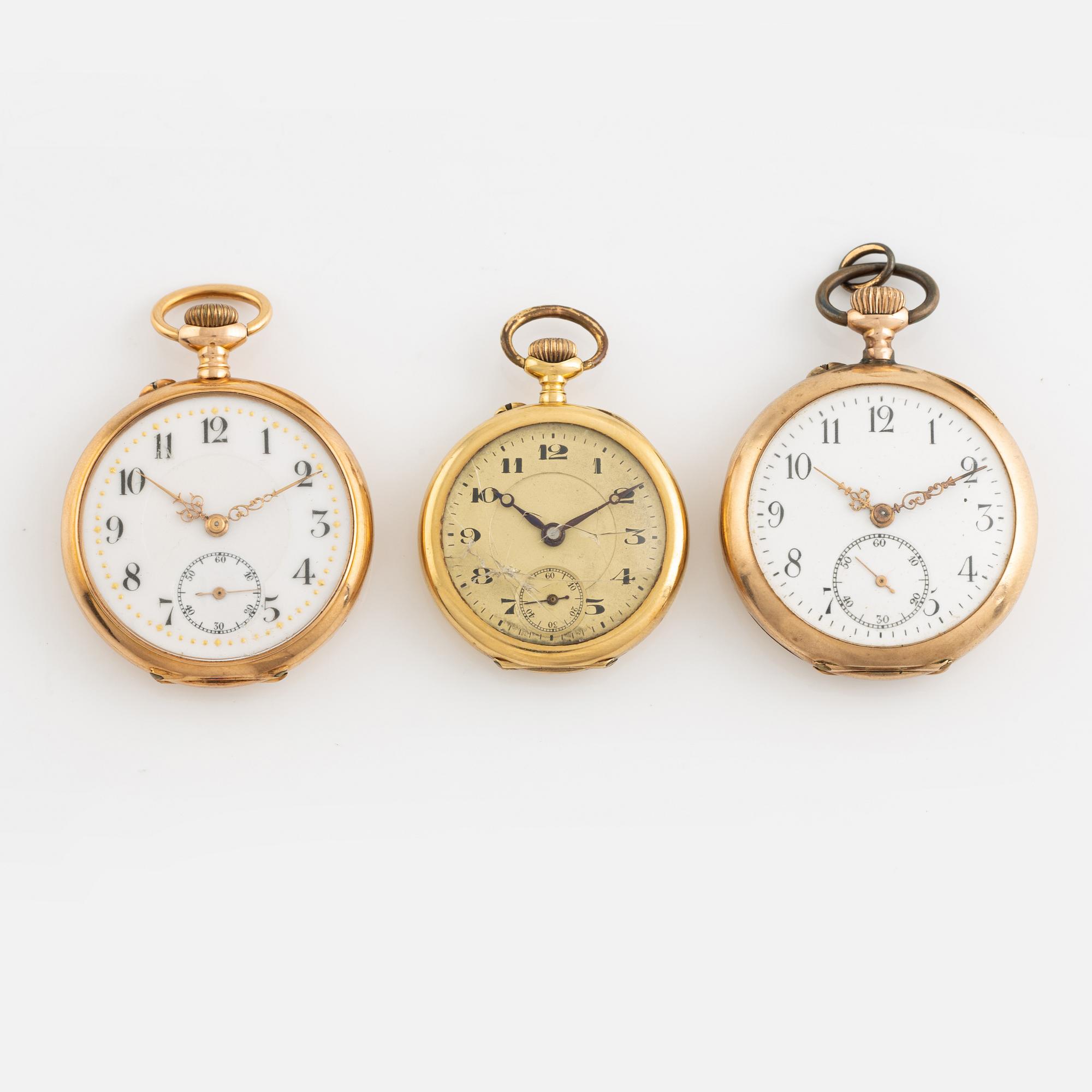 Mormorsur, 3 st, 14K/18K guld.