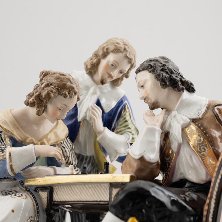 A porcelain figurine group, Ludwigsburg-like mark, around 1900.