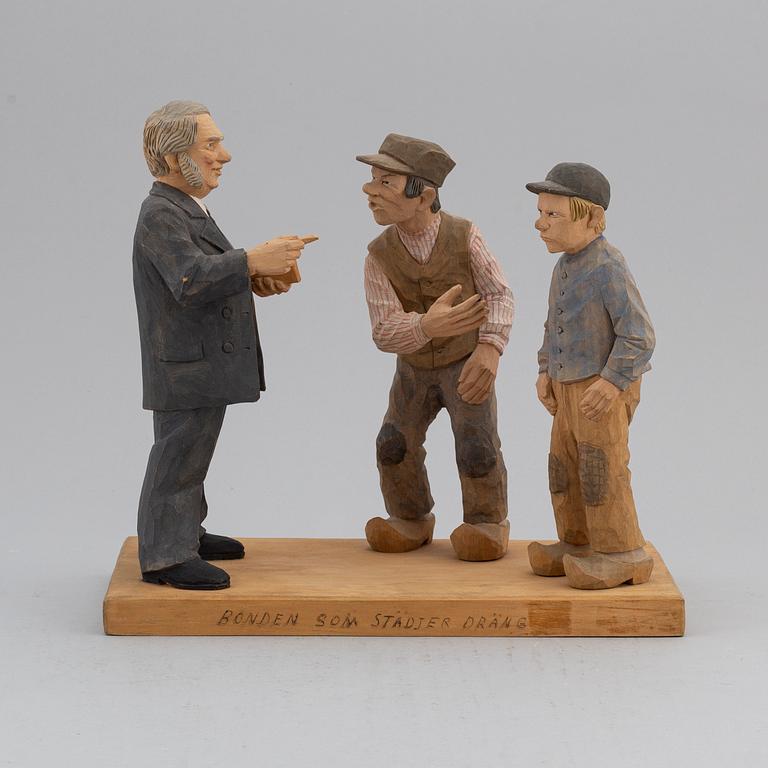 HERMAN ROSELL, sculpture, painted wood, signed and dated 1952.