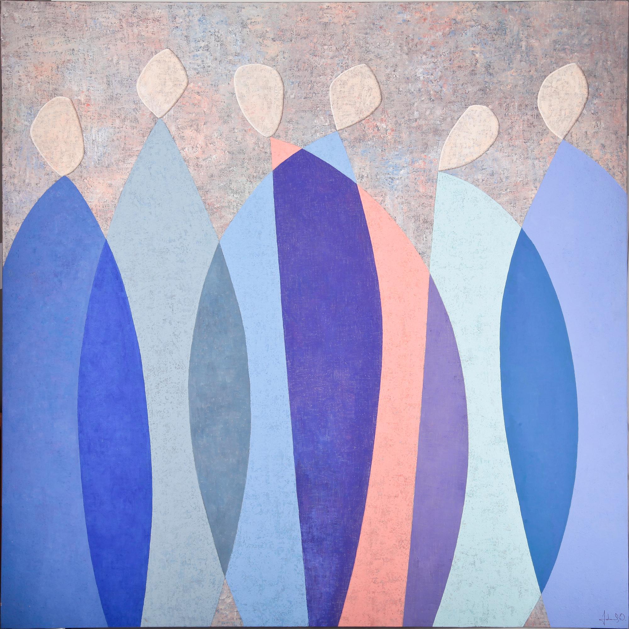 JOHANNES OLSON, olja och blandteknik på duk. Sign.