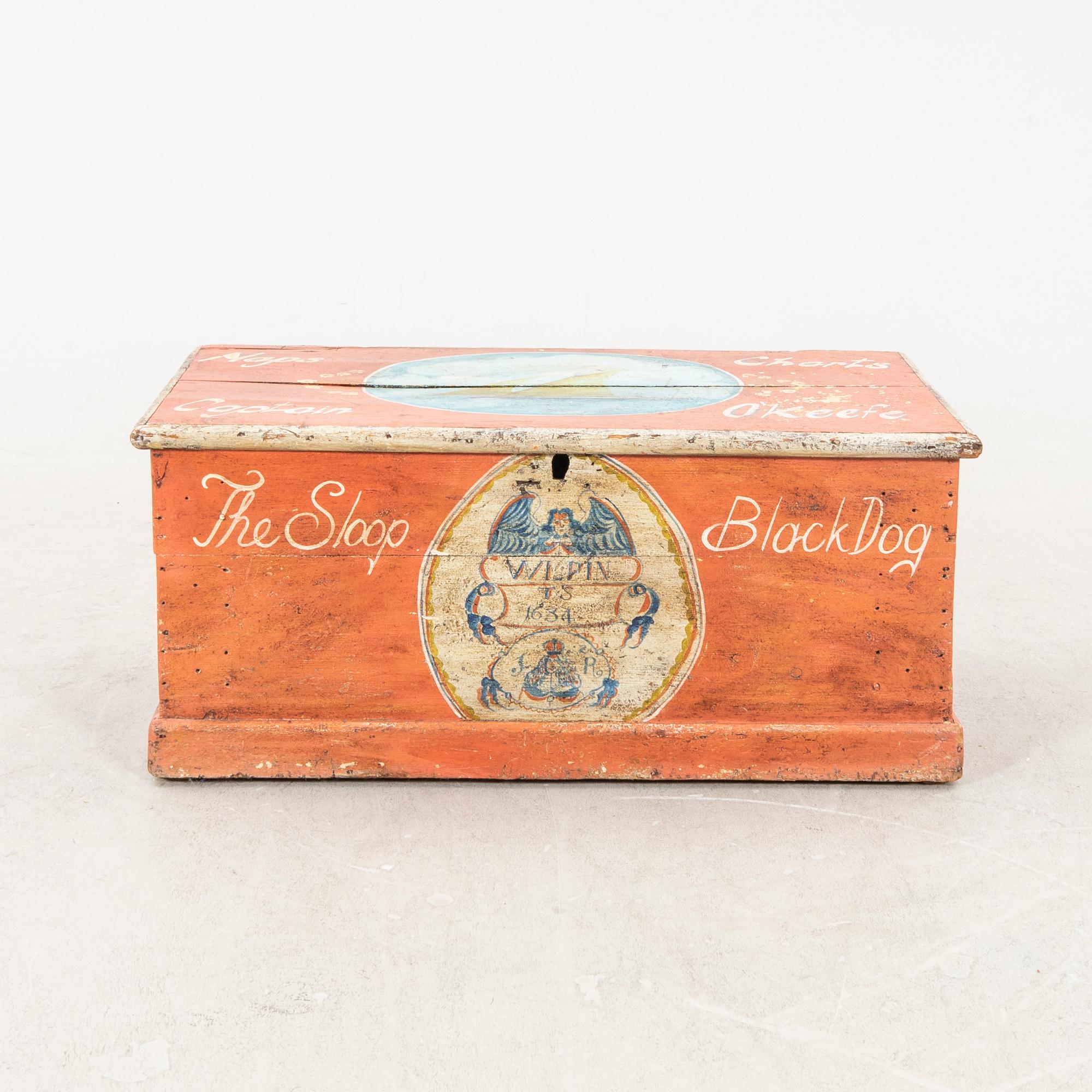 An 19th/20th century paintd ships chest.