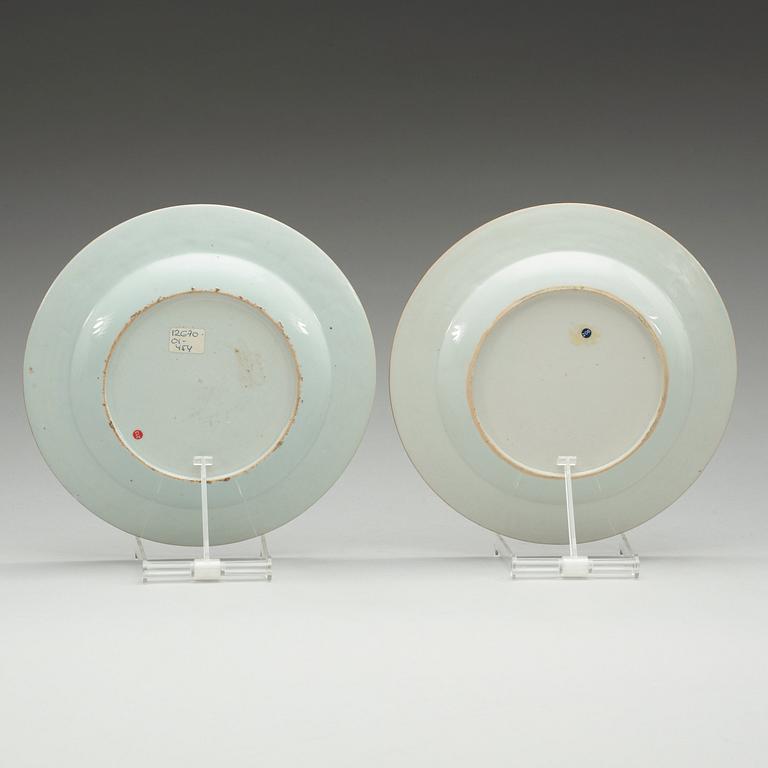 A pair of 'European Subject' dishes, Qing dynasty, Qianlong (1736-95).