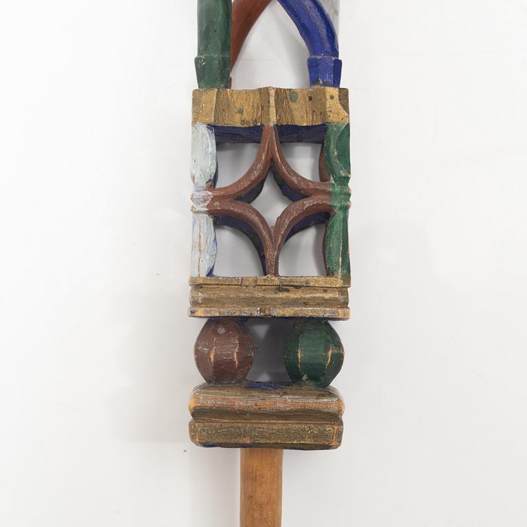 Two spinning wheel tops., folk art, 18th/19th century.