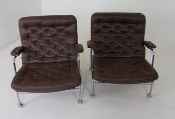 FÅTÖLJER, ett par. "Karin" design Bruno Mathsson.