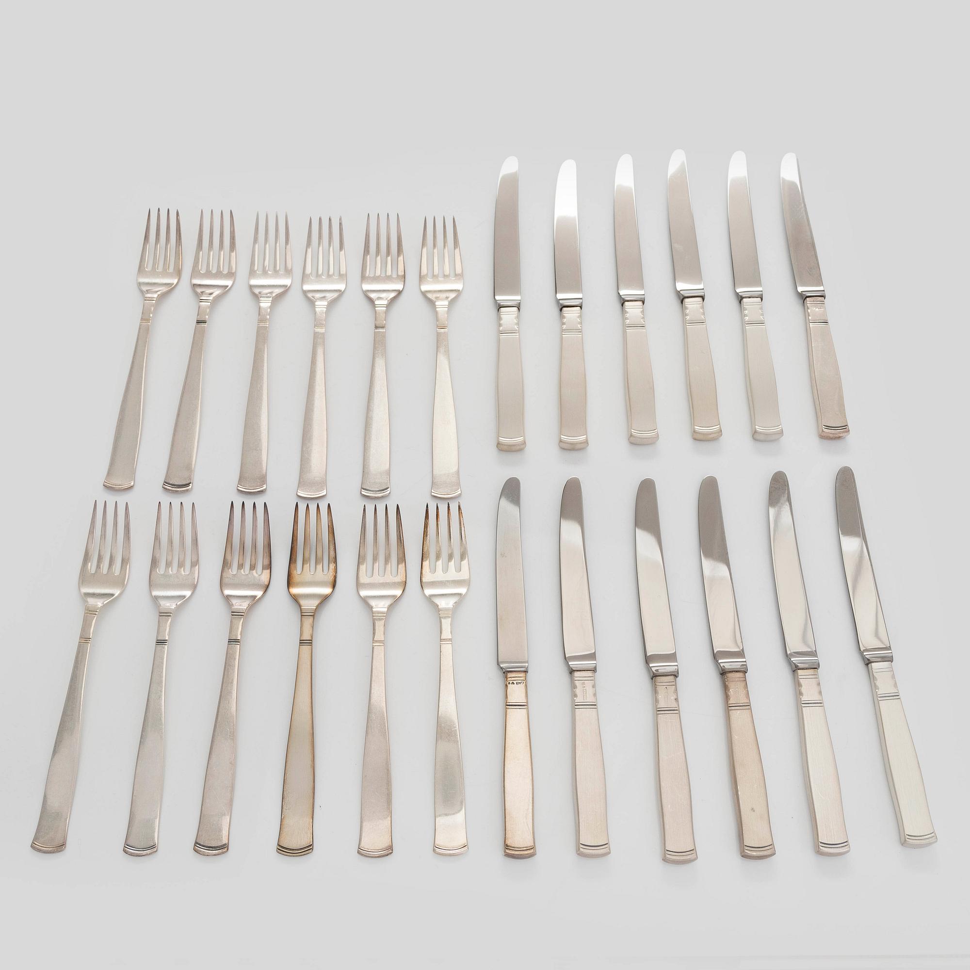 Jacob Ängman, smörgåsbestick, 24 st, silver, "Rosenholm", GAB 1954 -1991.