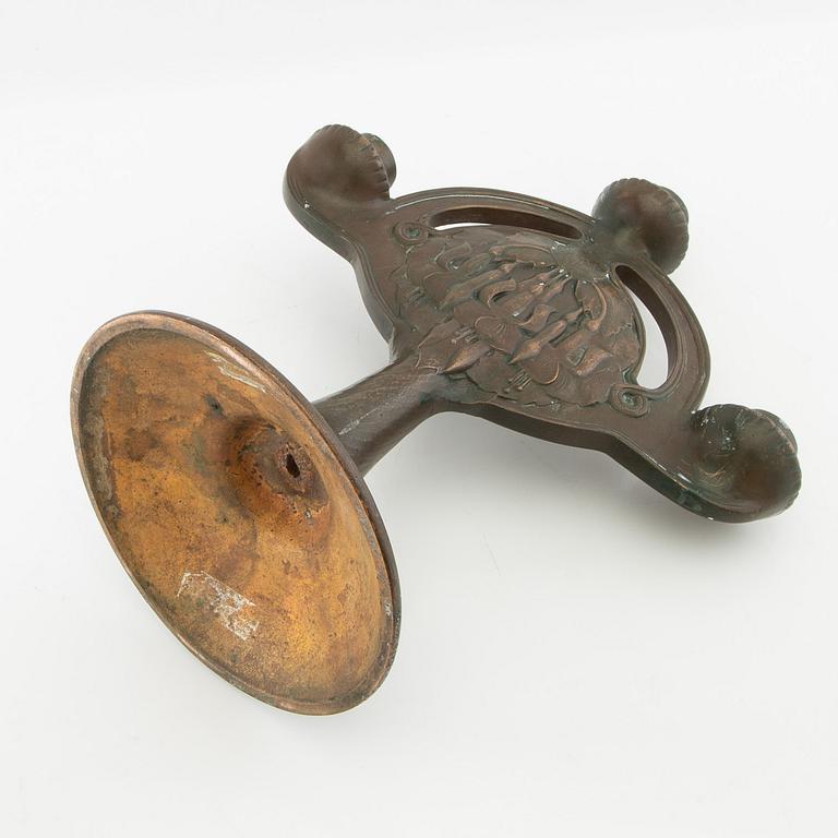 Emy Wahlström candelabrum Jugend Herman Bergman Art Foundry Stockholm early 20th century.