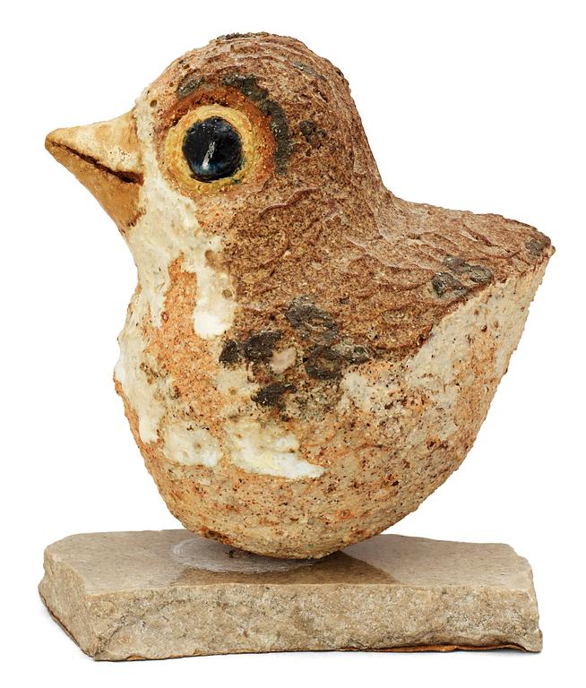 A Tyra Lundgren stoneware figure of a bird.