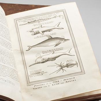 ANTOINE FRANCOIS PREVOST, "HISTORIE GENERALE DES VOYAGES... " 3 vol, utgivare Pierre d' Hondt 1747.