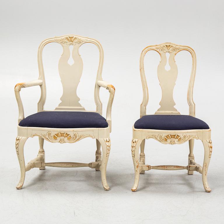 Chairs, 10 pcs, Rococo style, 20th century.