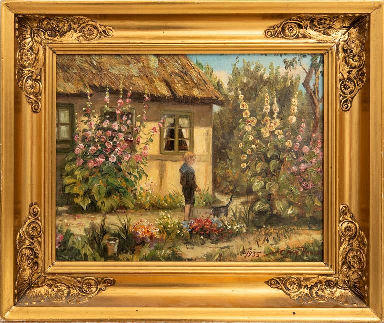 Unknown artist 20th century, In the garden.