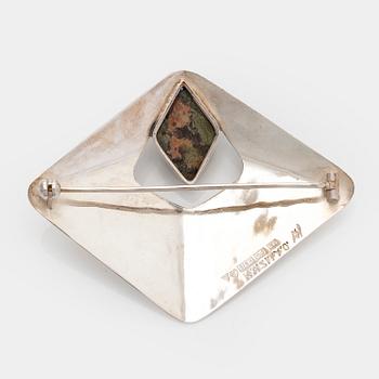 Mauno Honkanen, brooch, silver, granite, Helsinki 1963.