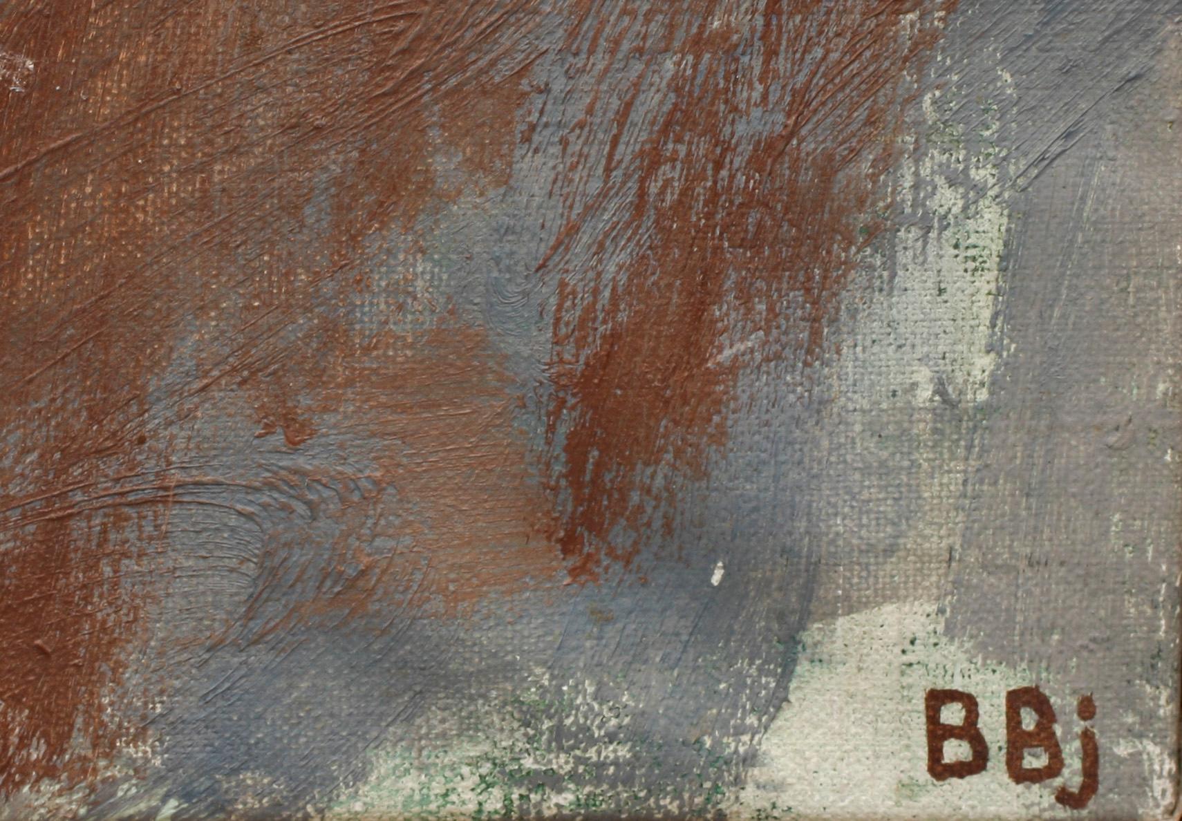 BENTE BJERREGAARD, olja på du, sign, a tergo dat -83.