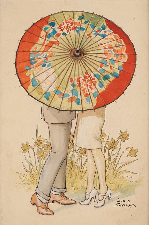 Jenny Nyström, Kurtis under parasol.