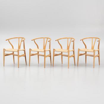 Hans J. Wegner, stolar, 4 st, "Y-stolen", modell CH-24, Carl Hansen & Søn, Danmark.