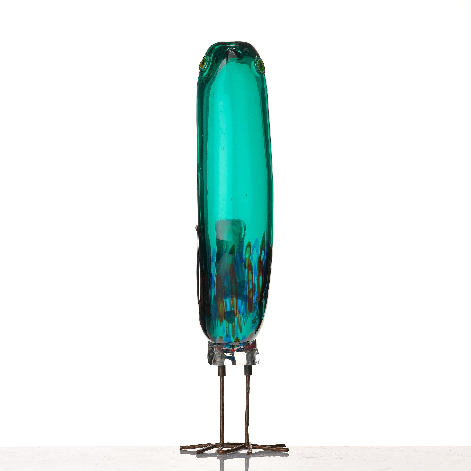 Alessandro Pianon, a "Pulcino" glass sculpture of a bird, Vistosi, Murano, Italy 1960's.