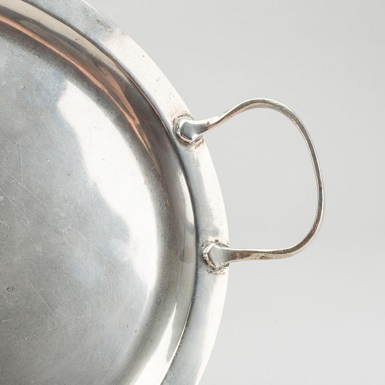 An 1810/20's Austrian-Hungarian silver tray, length 40 cm, weight ca 564 gr.